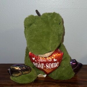 Green Plush Stuffed Dinosaur Toy Valentine’s Day 10”